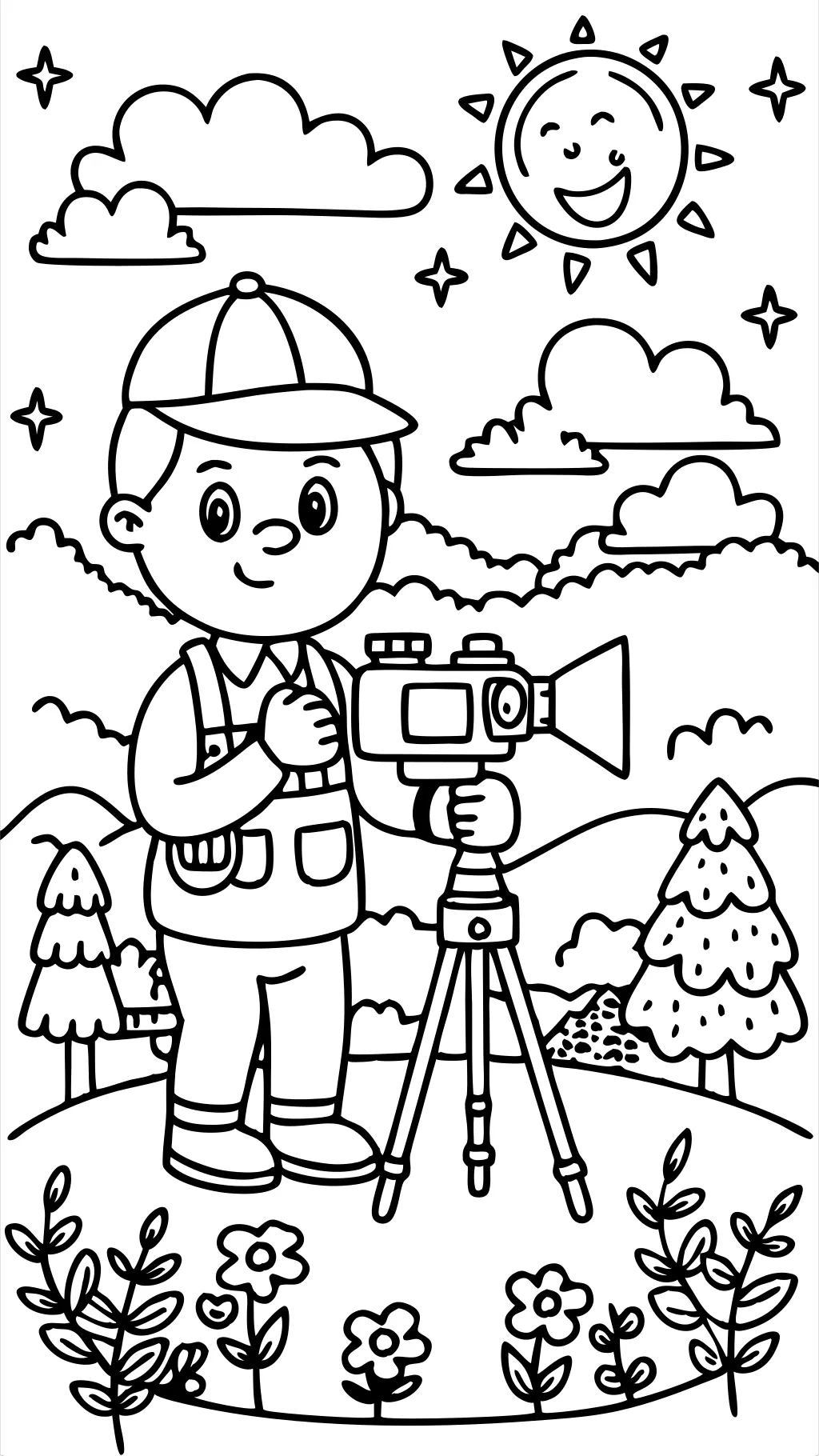 cameraman coloring page